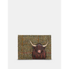 Yoshi Highland Cow Tweed Leather Card Holder