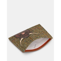 Yoshi Highland Cow Tweed Leather Card Holder