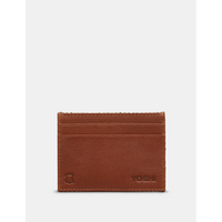 Yoshi Sunflower Bloom Slim Brown Leather Card Holder