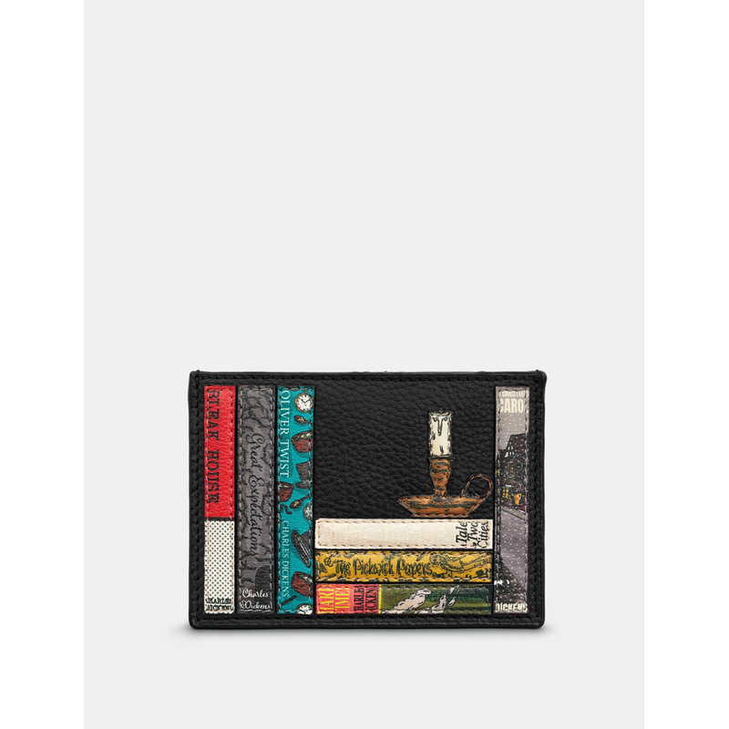 Yoshi Dickens Bookworm Slim Black Leather Card Holder