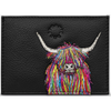 Yoshi Highland Cow Black Leather Card Holder