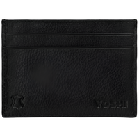 Yoshi Highland Cow Black Leather Card Holder