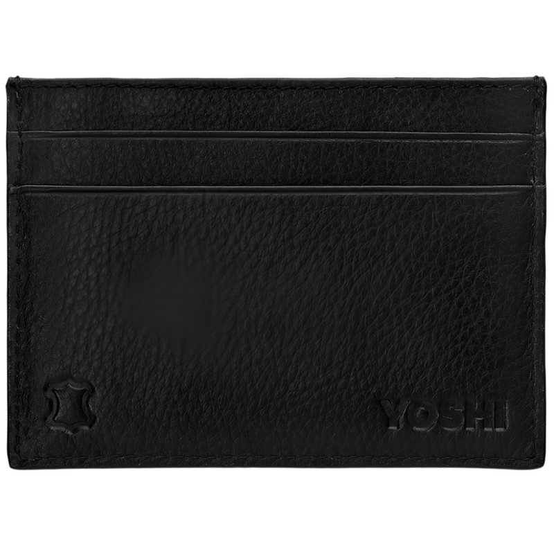 Yoshi Highland Cow Black Leather Card Holder