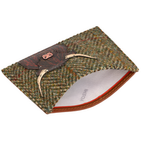 Yoshi Highland Cow Tweed Leather Card Holder