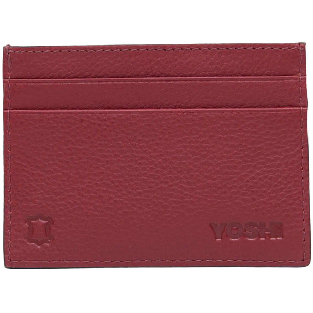 Yoshi Cherry Red Bookworm Slim Leather Card Holder