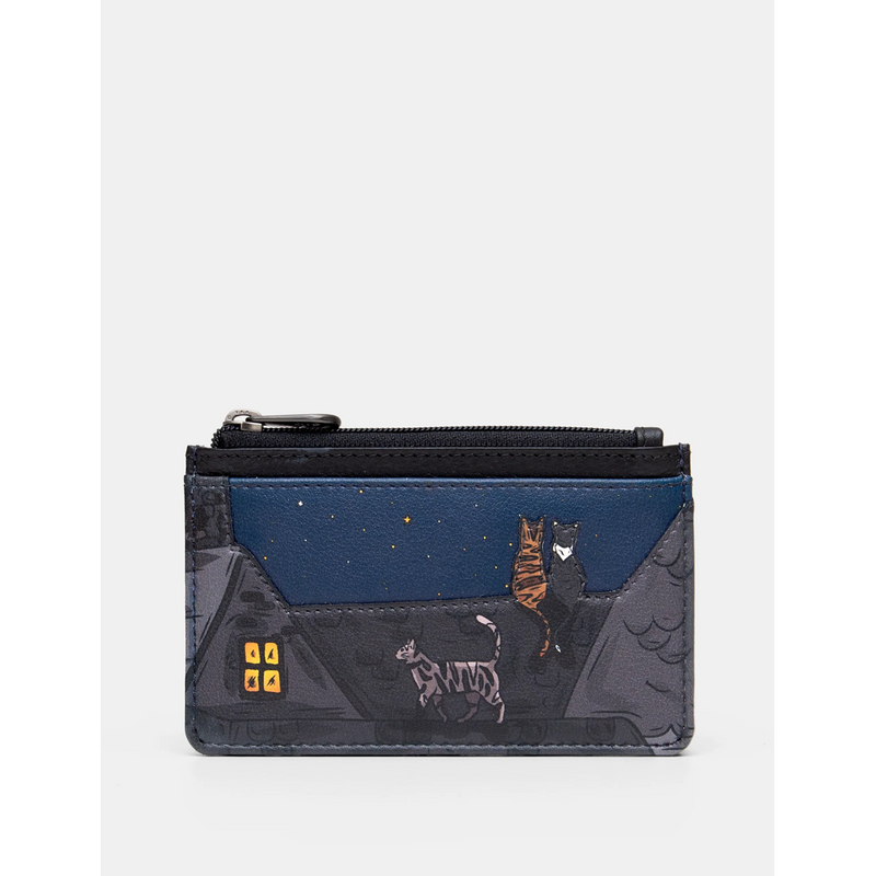 Yoshi Stargazing Cats Leather Card Holder