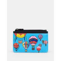 Yoshi Balloon Festival Leather Zip Top Card Holder