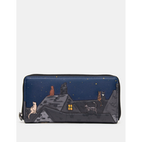 Yoshi Stargazing Cats Leather Zip Round Purse