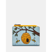 Yoshi Bee Hive Yellow Leather Flap Over Purse