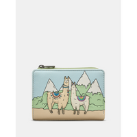 Yoshi Llama Flap Over Green Leather Purse