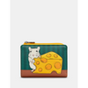 Yoshi Mouse and Cheese Yellow Leather Flap Over Purse