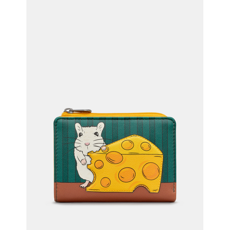 Yoshi Mouse and Cheese Yellow Leather Flap Over Purse