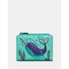 Yoshi Narwhal Blue Leather Flap Over Purse