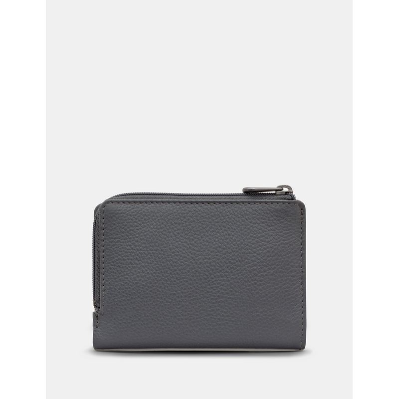 Yoshi Rain, Rain Go Away Grey Leather Flap Over Purse