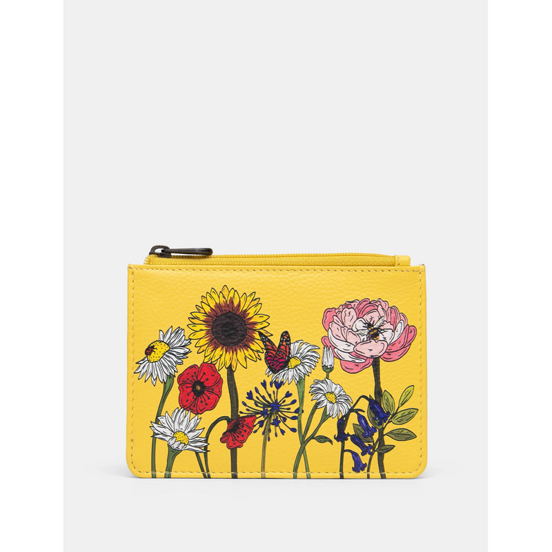 Yoshi Wildflowers Zip Top Leather Purse