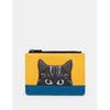 Yoshi Cat Colour Block Zip Top Leather Purse