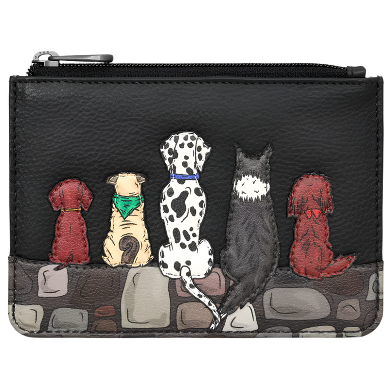 Yoshi Bark To Bark Zip Top Leather Purse