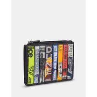 Yoshi Sci-Fi Bookworm Zip Top Black Leather Purse