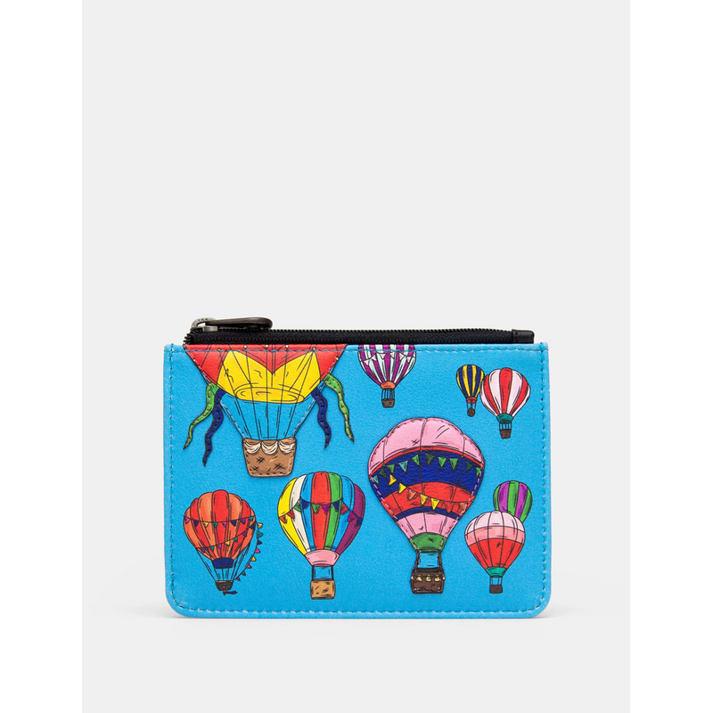 Yoshi Balloon Festival Zip Top Black Leather Purse