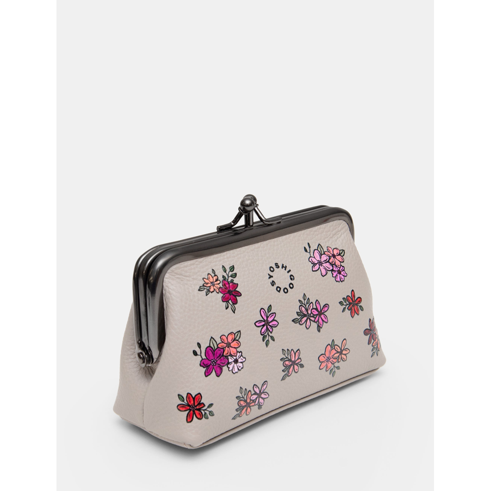 Yoshi Ditsy Floral Leather Triple Frame Purse