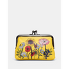 Yoshi Wildflowers Leather Triple Frame Purse