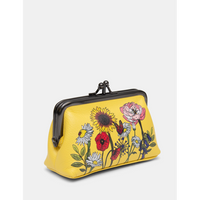 Yoshi Wildflowers Leather Triple Frame Purse