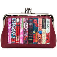 Yoshi Cherry Red Bookworm Leather Triple Frame Purse