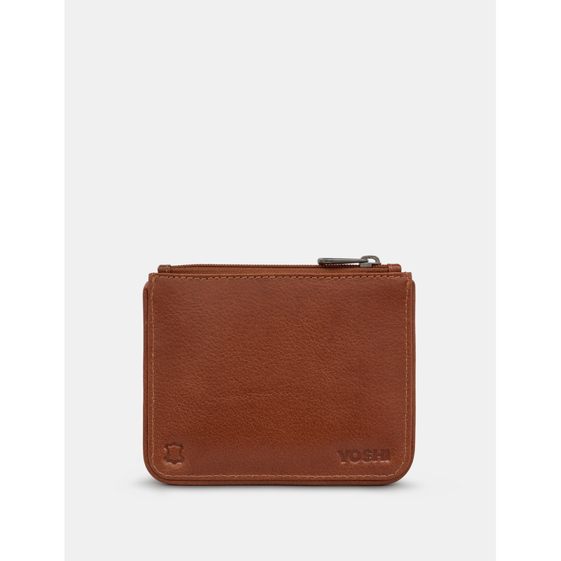 Yoshi Three Scoops BrownLeather Zip Top Purse