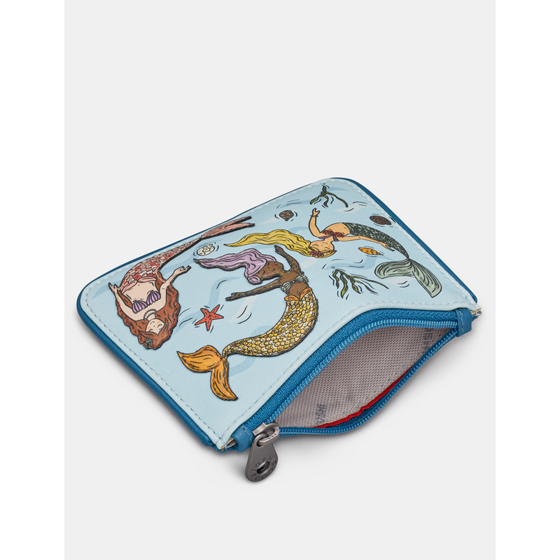 Yoshi Mermaid's Dance Zip Top Blue Leather Purse