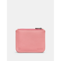 Yoshi Beach Huts Pink Leather Zip Top Purse