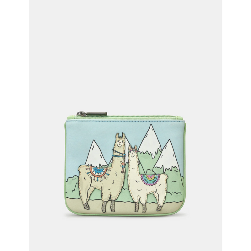 Yoshi Llamas Green Leather Zip Top Purse