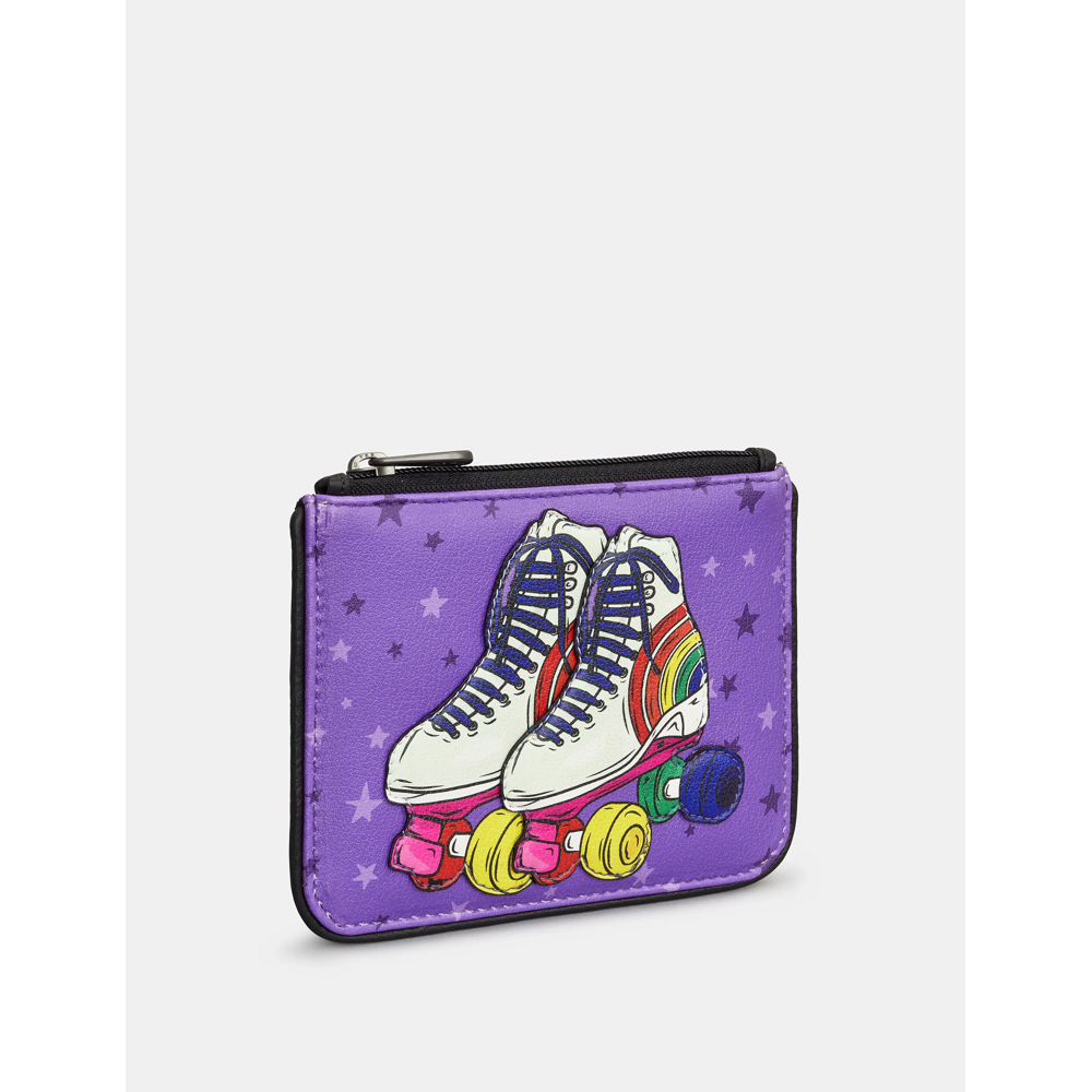 Yoshi Roller Skates Black Leather Zip Top Purse