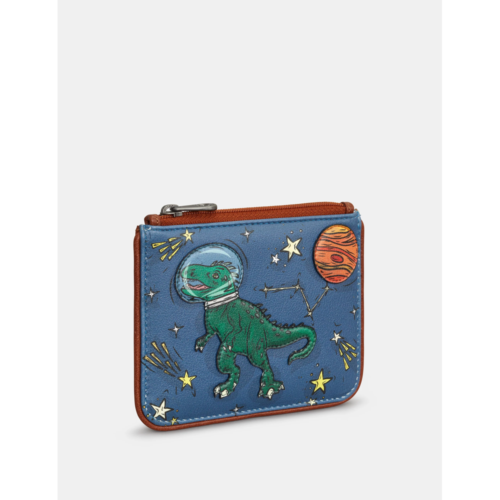 Yoshi T Rex Navy Leather Zip Top Purse