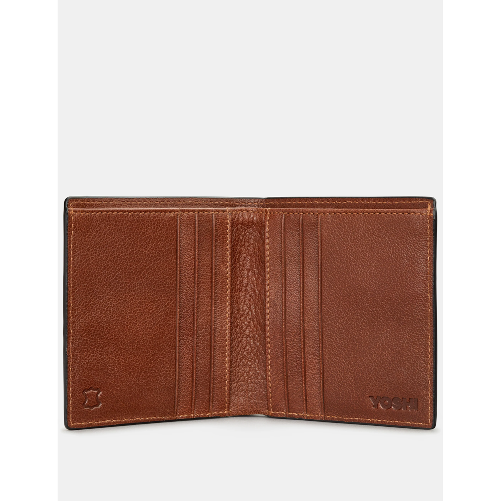 Yoshi Two Fold North South Brown Leather Wallet