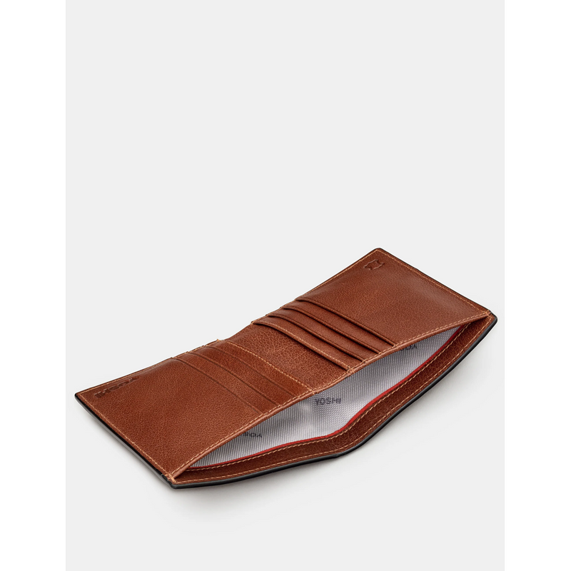 Yoshi Two Fold North South Brown Leather Wallet