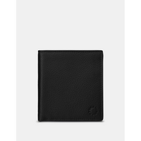 Yoshi Two Fold North South Black Leather Wallet