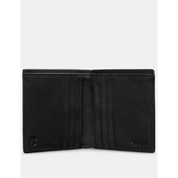 Yoshi Two Fold North South Black Leather Wallet