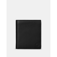 Yoshi Two Fold Black Leather Wallet with Coin Pocket