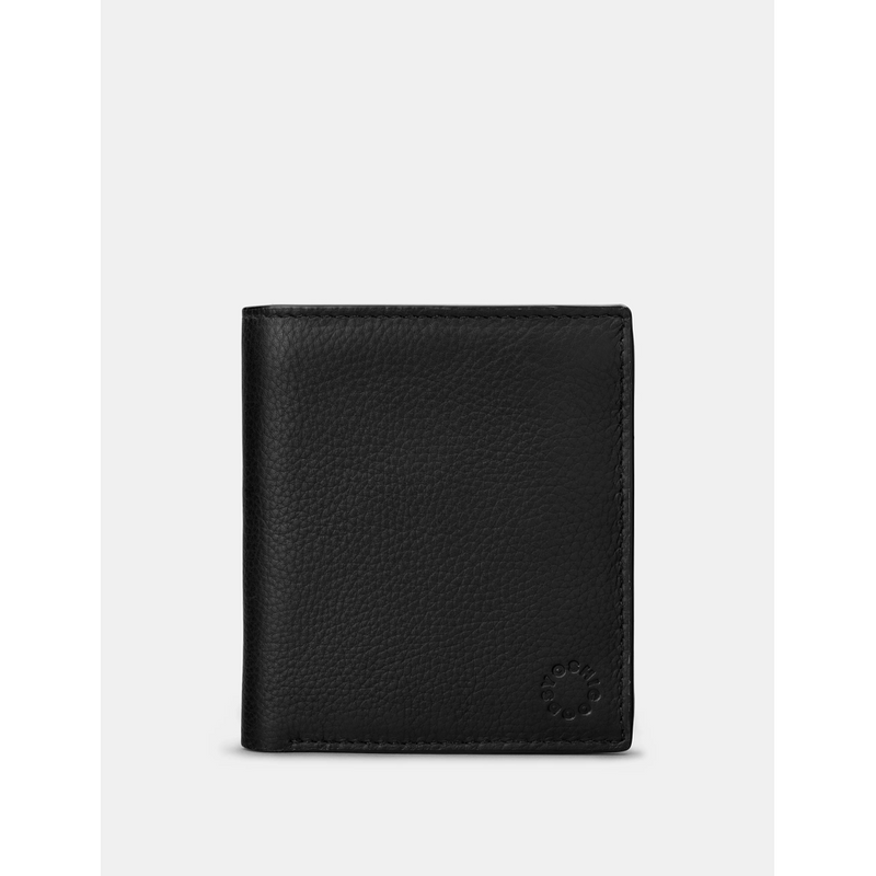 Yoshi Two Fold Black Leather Wallet with Coin Pocket