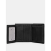 Yoshi Two Fold Black Leather Wallet with Coin Pocket