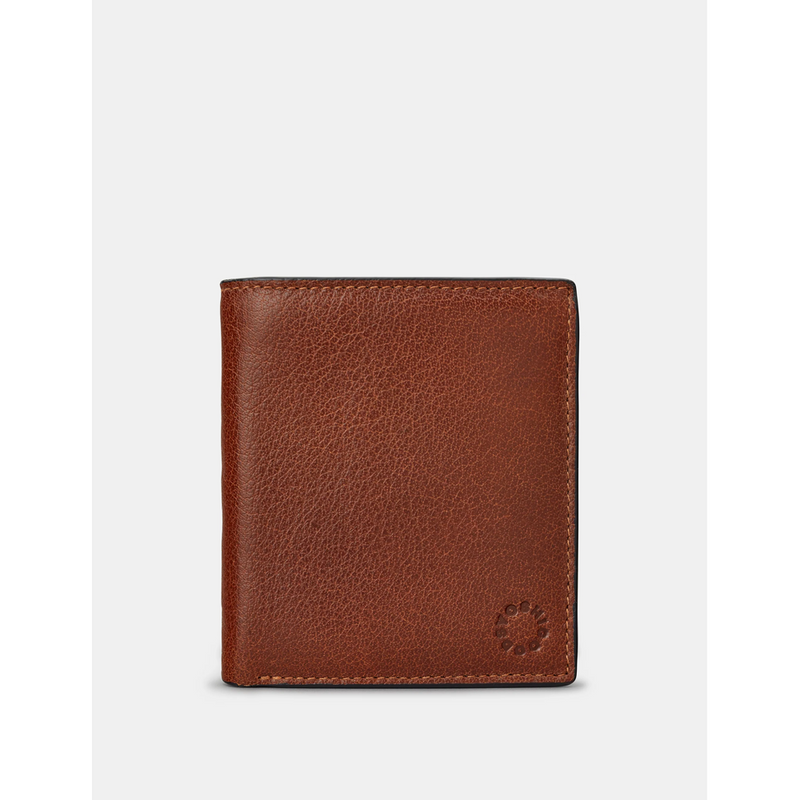 Yoshi Two Fold Brown Leather Wallet with Coin Pocket