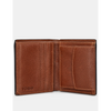 Yoshi Two Fold Brown Leather Wallet with Coin Pocket