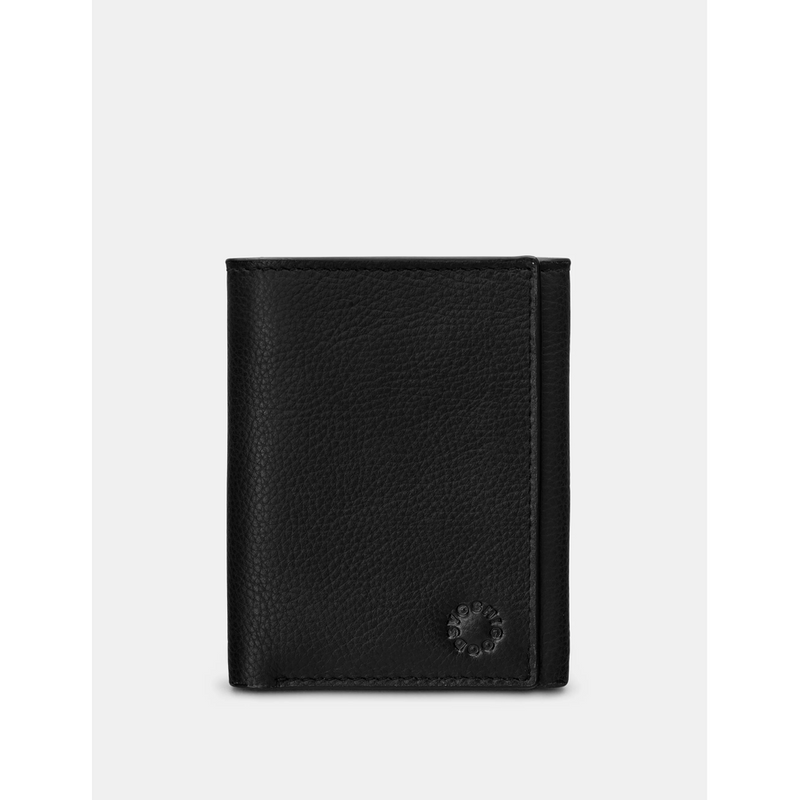 Yoshi Three Fold Black Leather Wallet