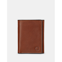 Yoshi Three Fold Brown Leather Wallet