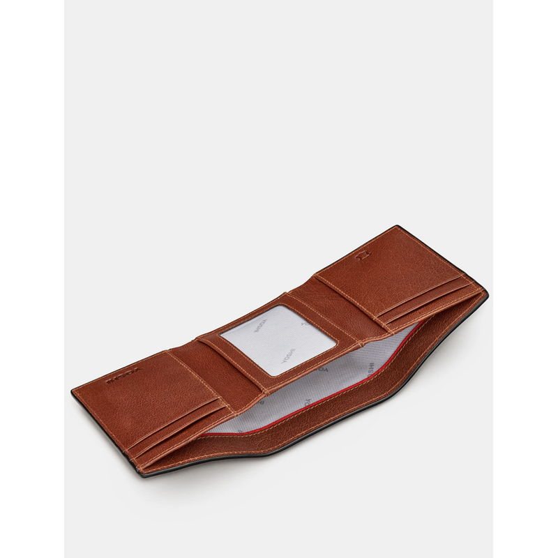 Yoshi Three Fold Brown Leather Wallet