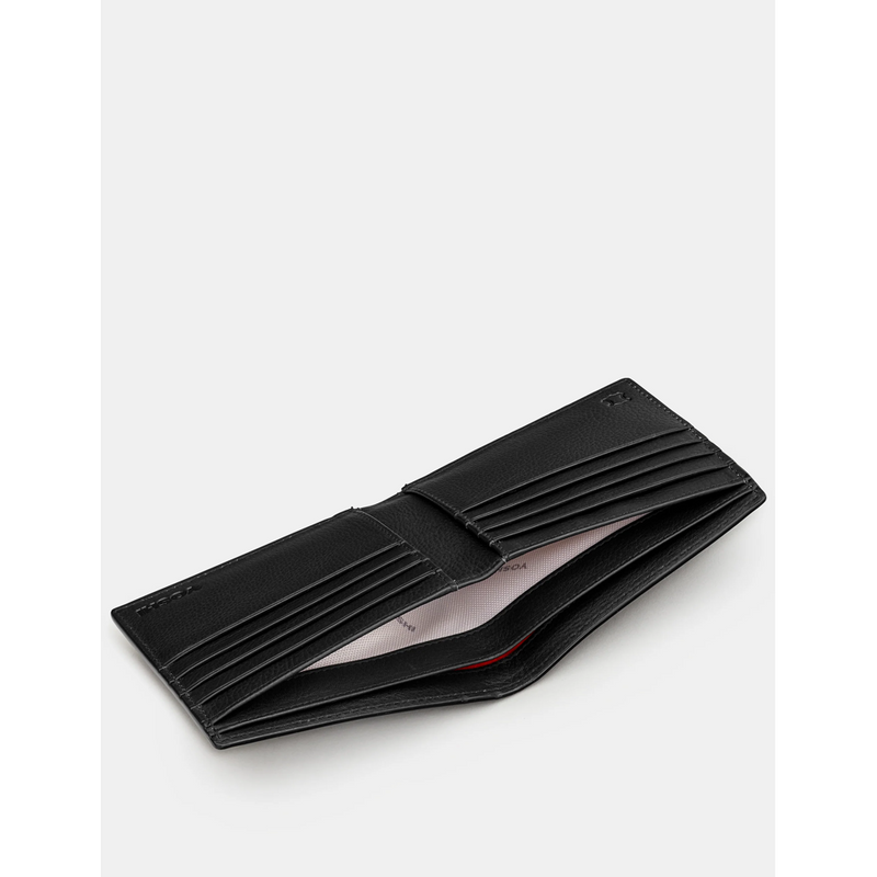 Yoshi Two Fold East West Black Leather Wallet