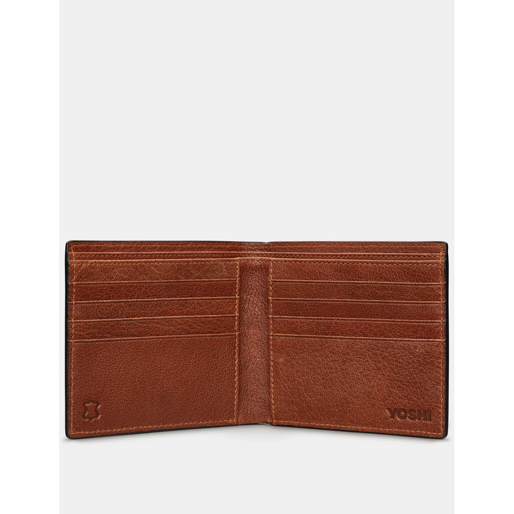 Yoshi Two Fold East West Brown Leather Wallet