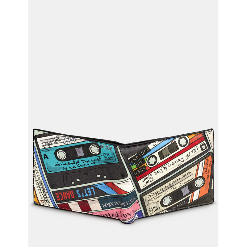 Yoshi Back to the 80s Cassette Tape Black Leather Wallet