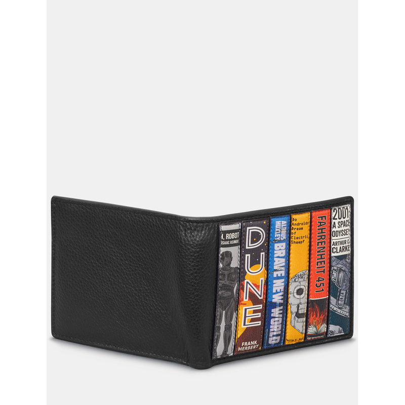 Yoshi Sci-Fi Bookworm Black Leather Wallet