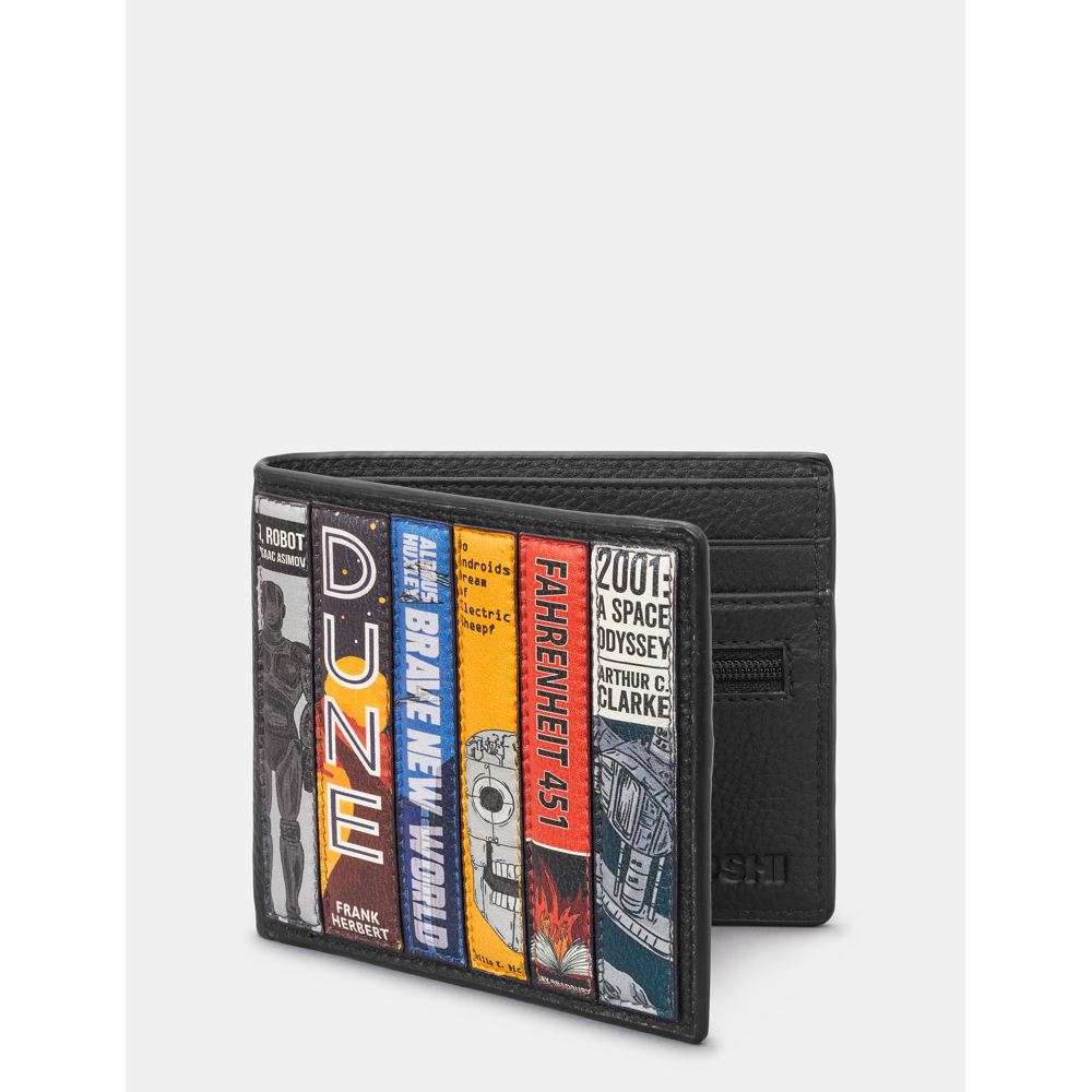 Yoshi Sci-Fi Bookworm Black Leather Wallet